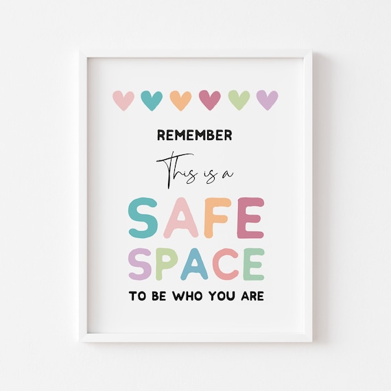 Safe Space Sign, School Psychology Decor