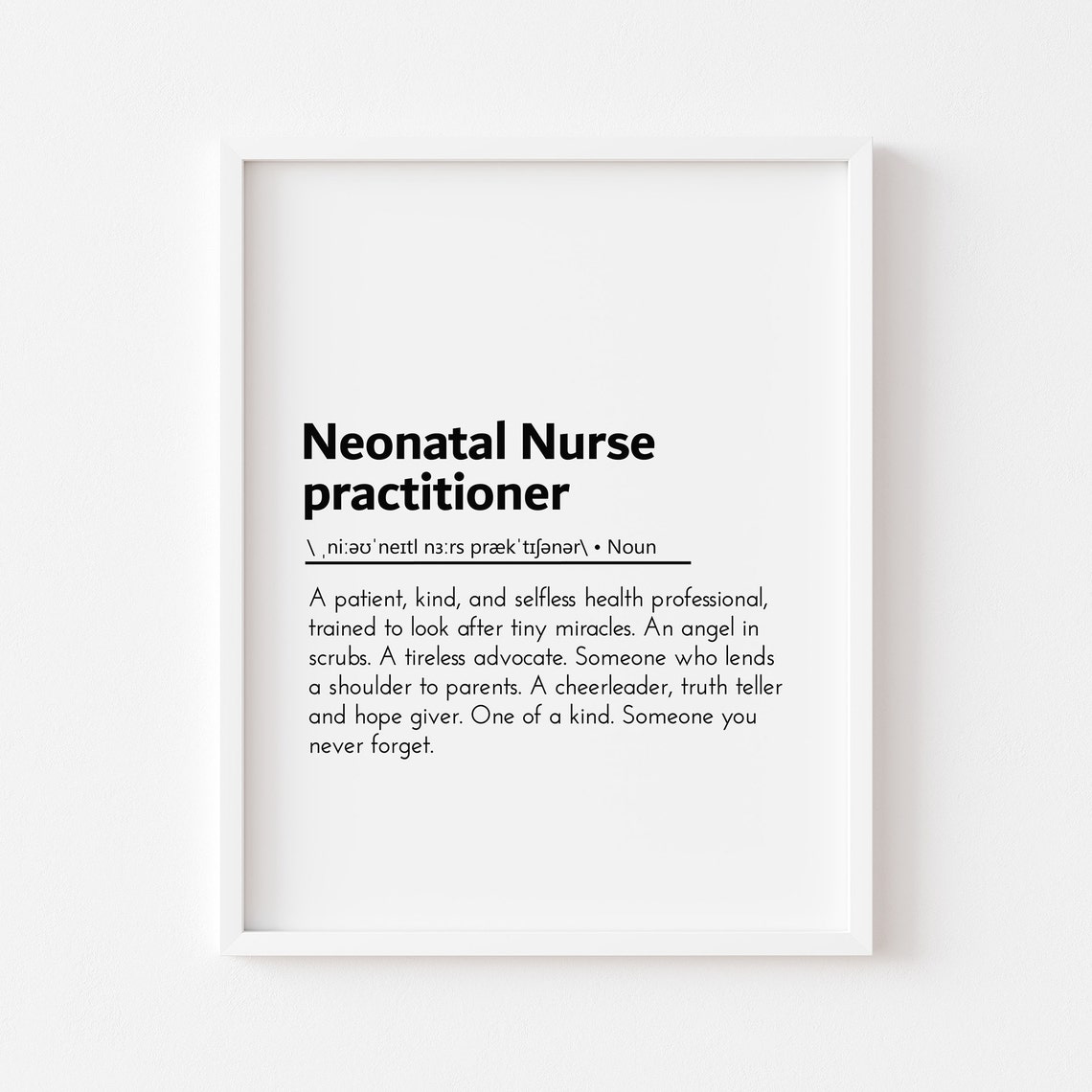 Neonatal Nurse Practitioner Definition NICU Hero Gift Poster