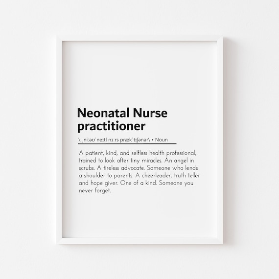 Neonatal Nurse Practitioner Definition NICU Hero Gift Poster