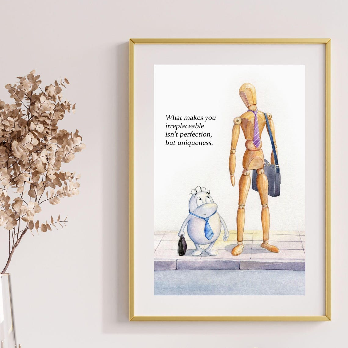 Irreplaceable Uniqueness Artist Mannequin Motivational Quote Poster