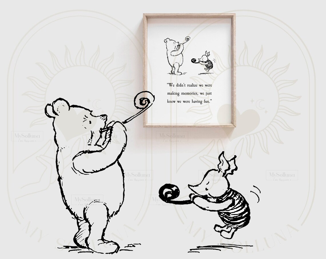 Winnie the Pooh Making Memories Classic Fun Quote Wall Print