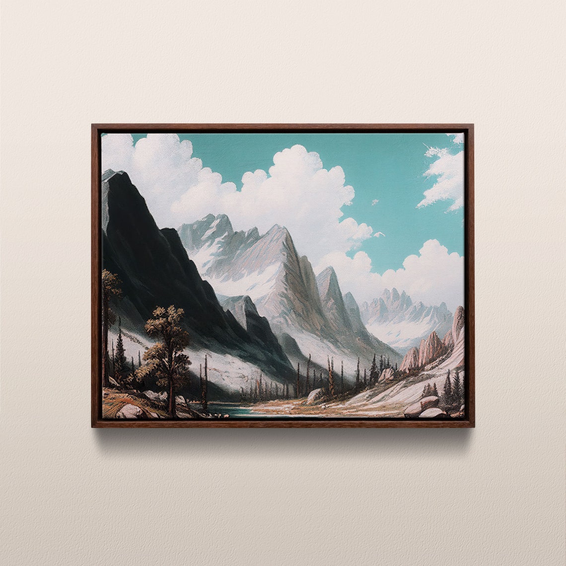 Kings Canyon National Park Vintage Oil Painting California Usa Instant 176
