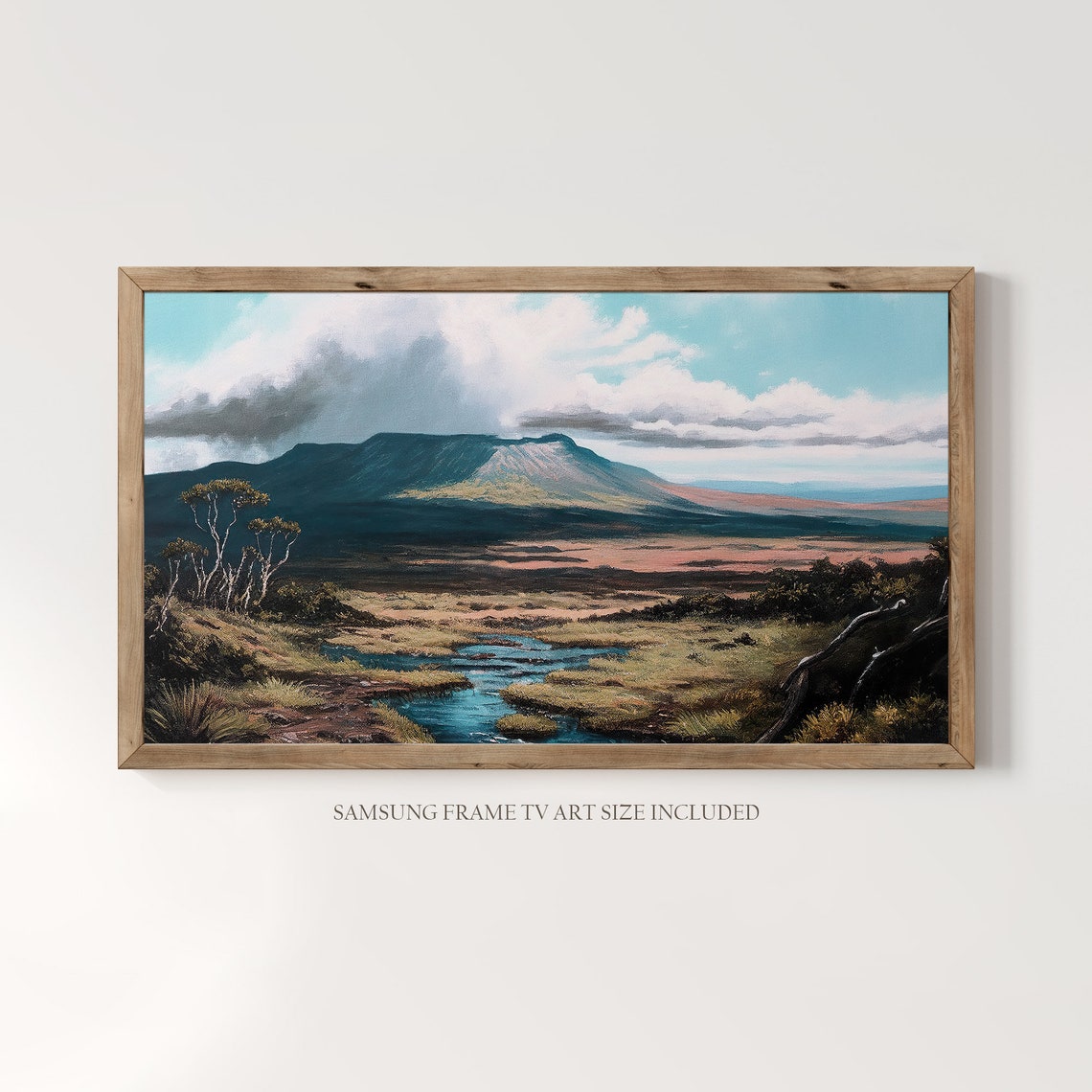 Hawaii Volcanoes National Park Vintage Oil Painting - Image 3