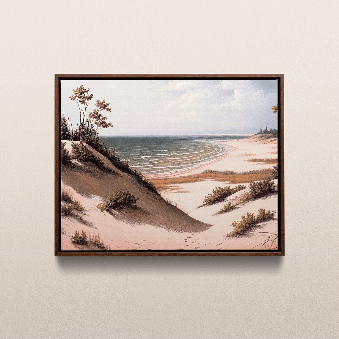Indiana Dunes National Park Vintage Oil Painting Art Print
