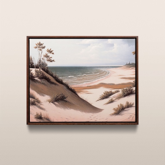 Indiana Dunes National Park Vintage Oil Painting Art Print