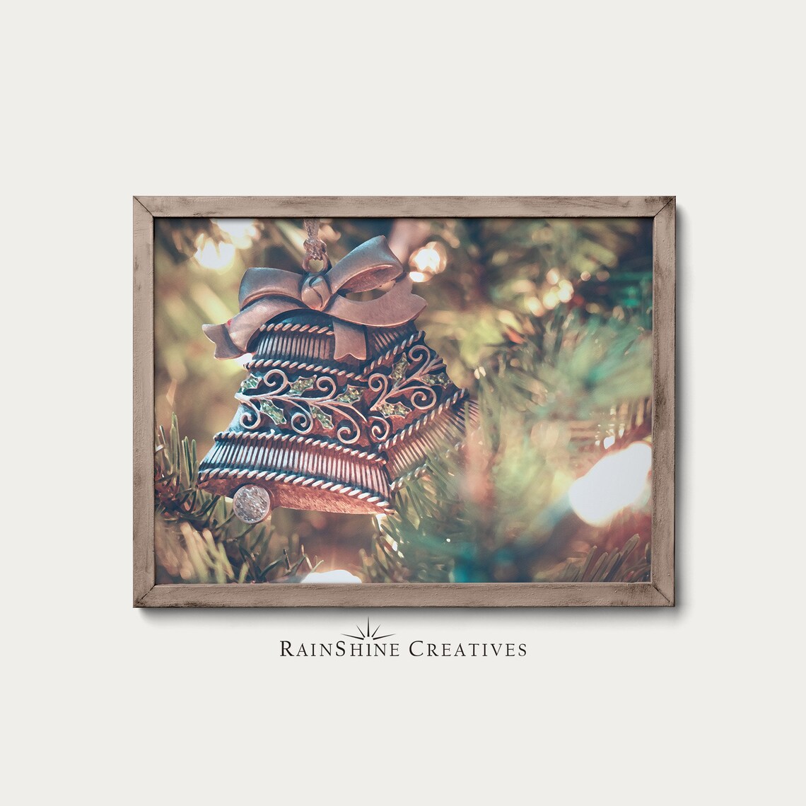 Christmas Tree Bells Ornament Painting, Christmas Decor