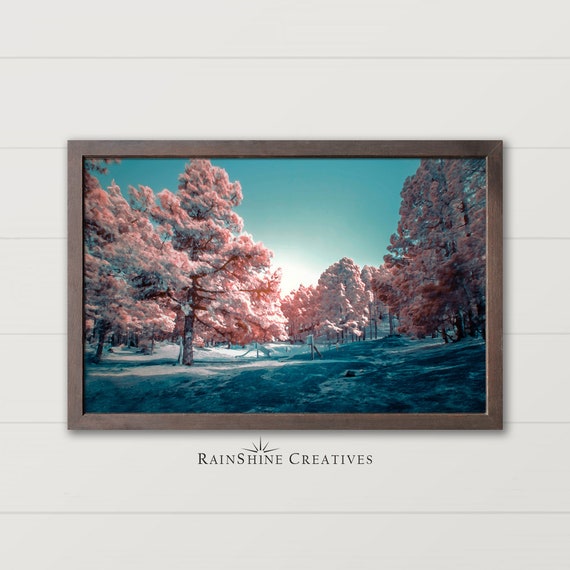 Winter In A Pink Forest Oil Painting Wall Art Winter Dcor Art 32