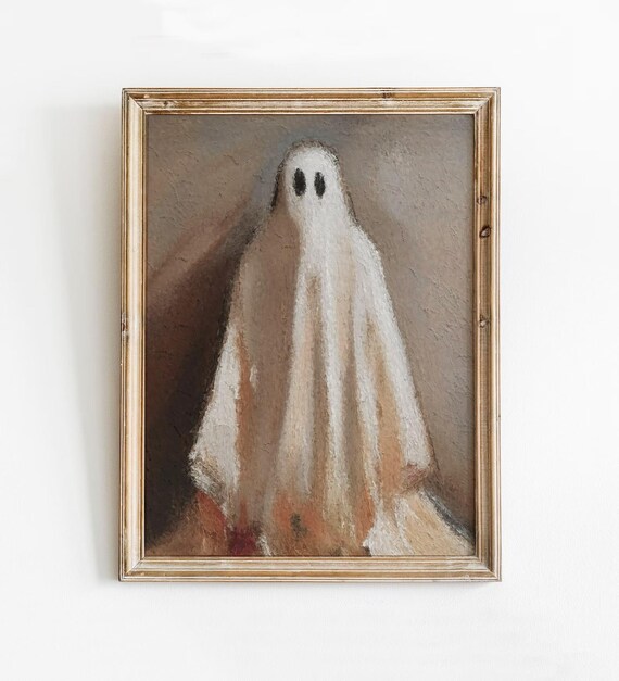 Moody Painting Neutral Halloween Wall Art