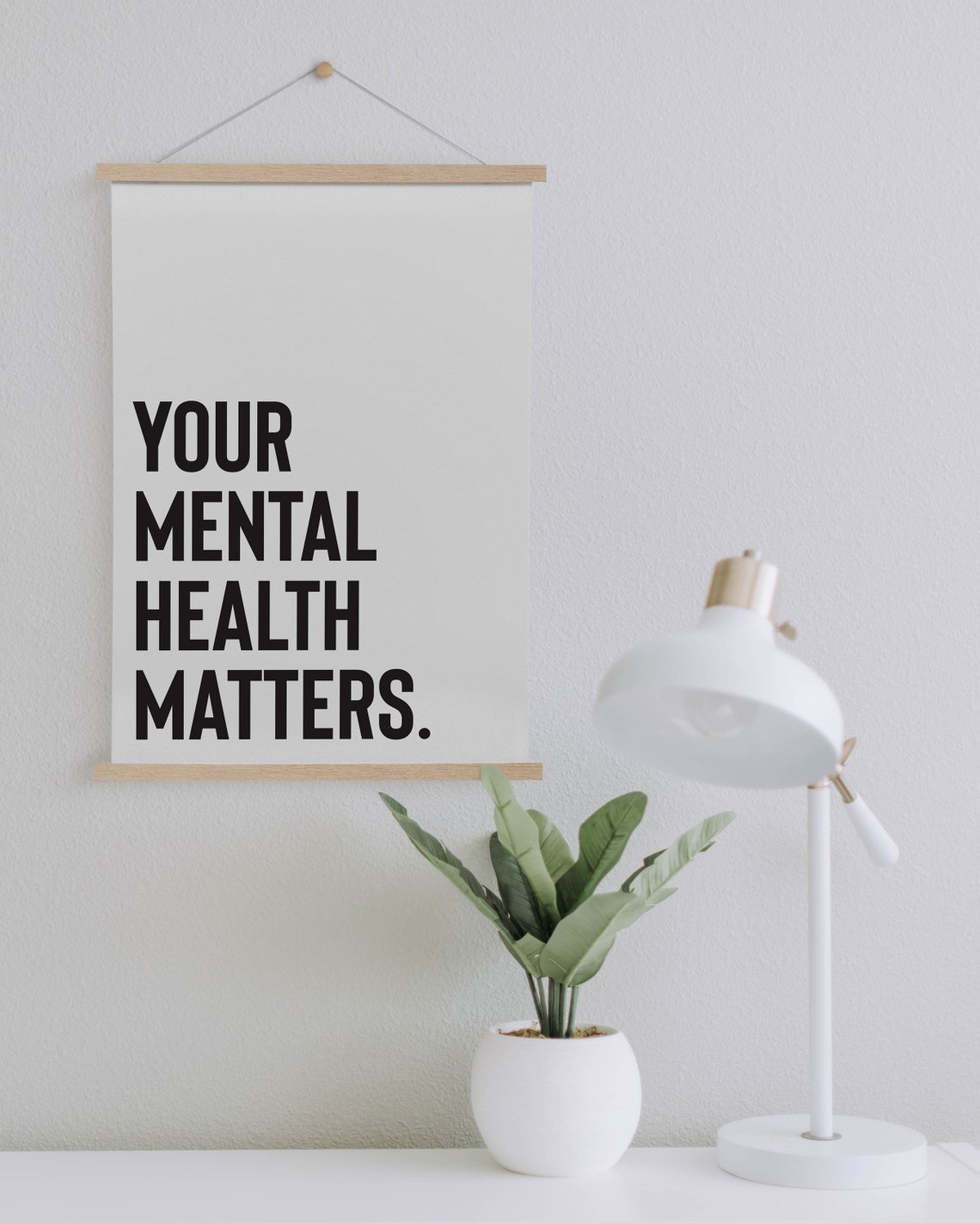 Your Mental Health Matters Bold Black and White Quote Poster - Image 2