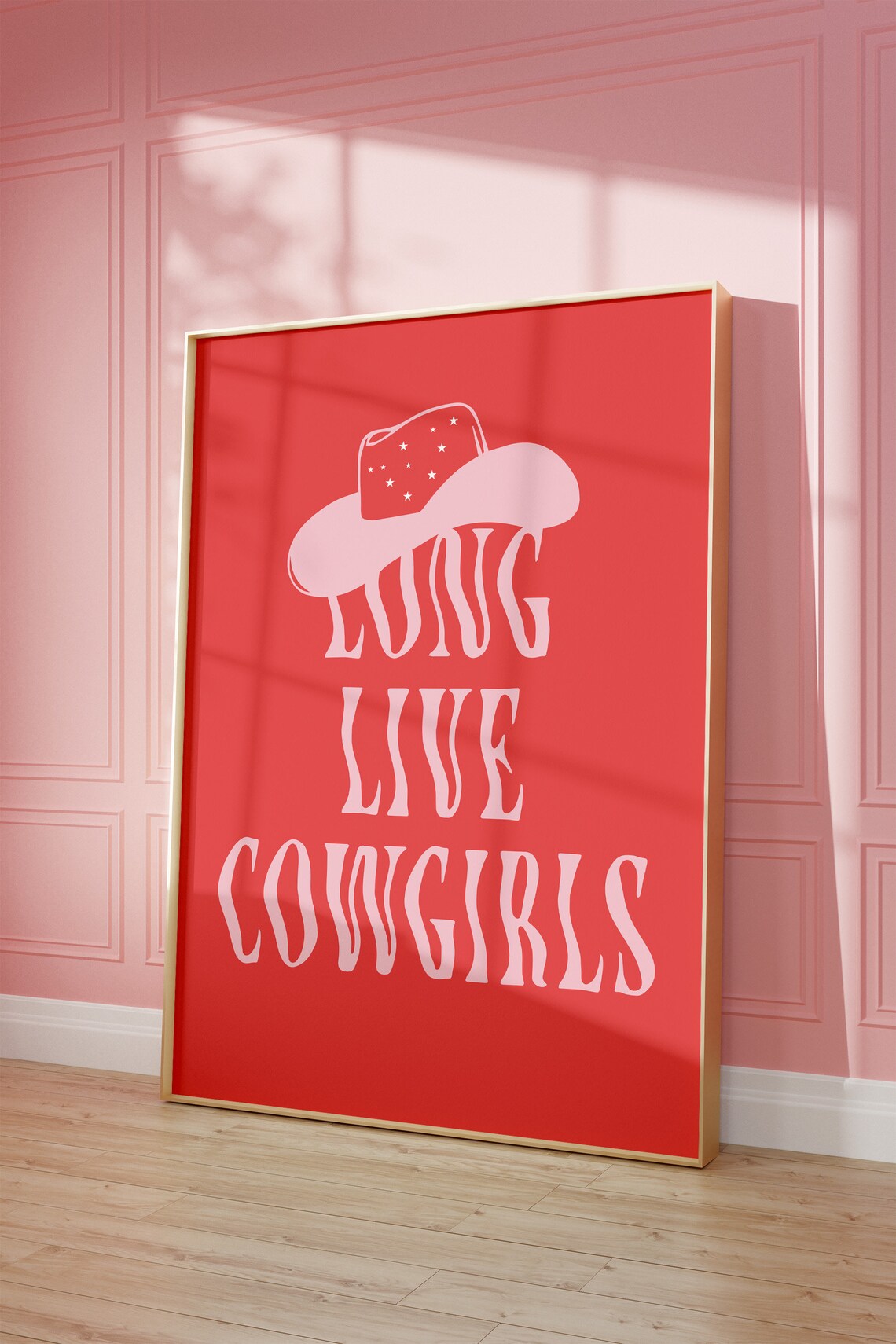 Long Live Cowgirls Bold Red Western Cowgirl Hat Quote Poster