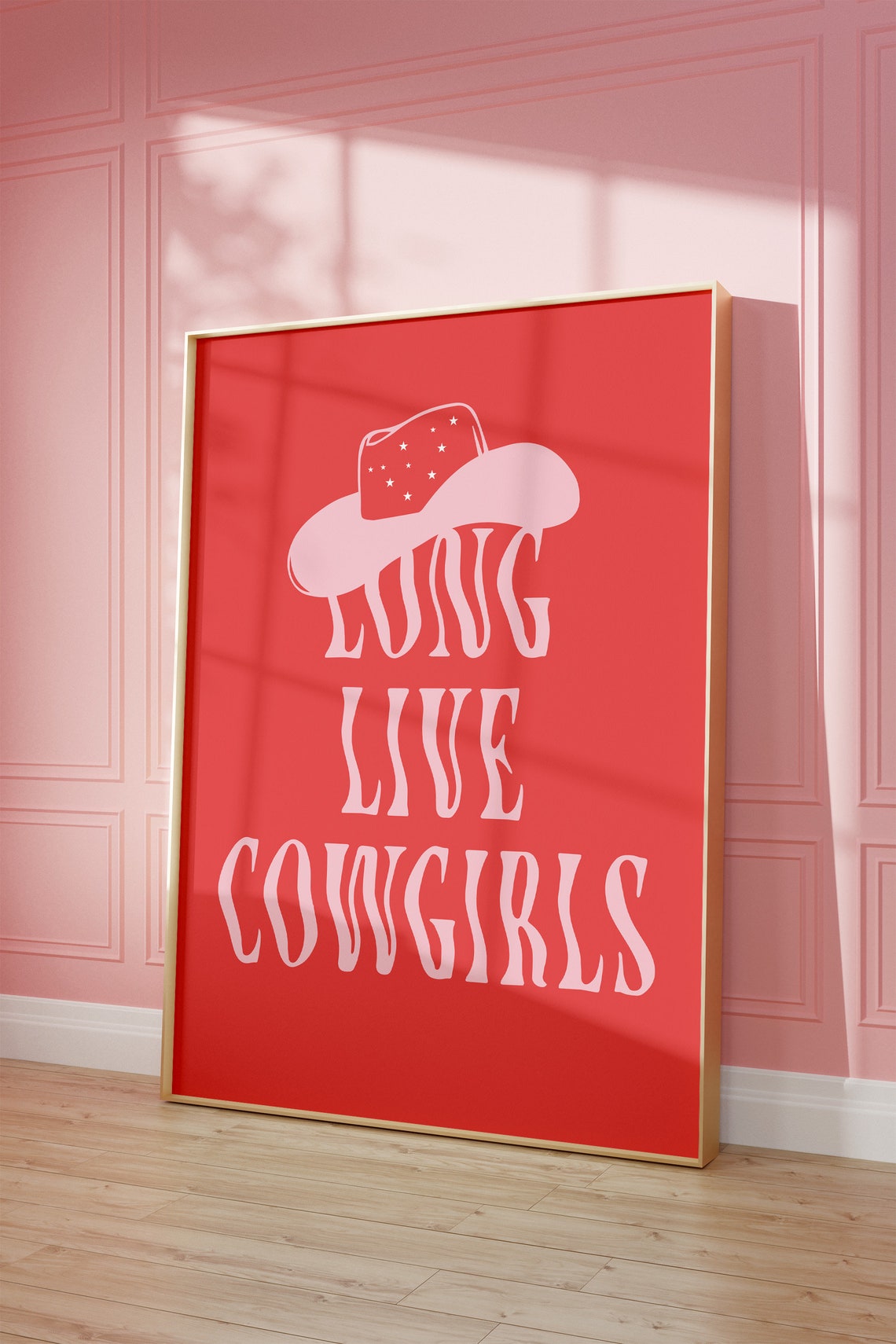 Long Live Cowgirls Print Coastal Cowgirl Wall Art Western Room Decor Preppy Girls Wall Art Retro Girls Poster Cowgirl Dorm Room Decor