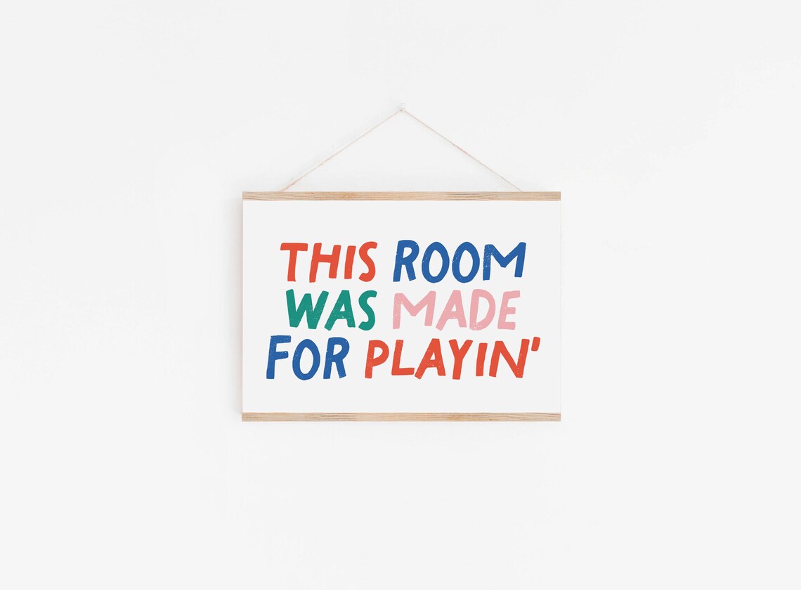 This Room Was Made For Playin Retro Playroom Art Print - Image 2