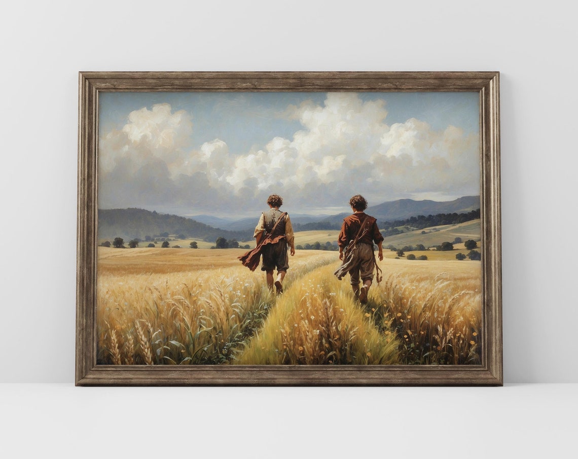 Unique Friend Leaving The Shire Oil Painting Fantasy Lotr Landscape Fine Art Print Fellowship Of Ring Poster