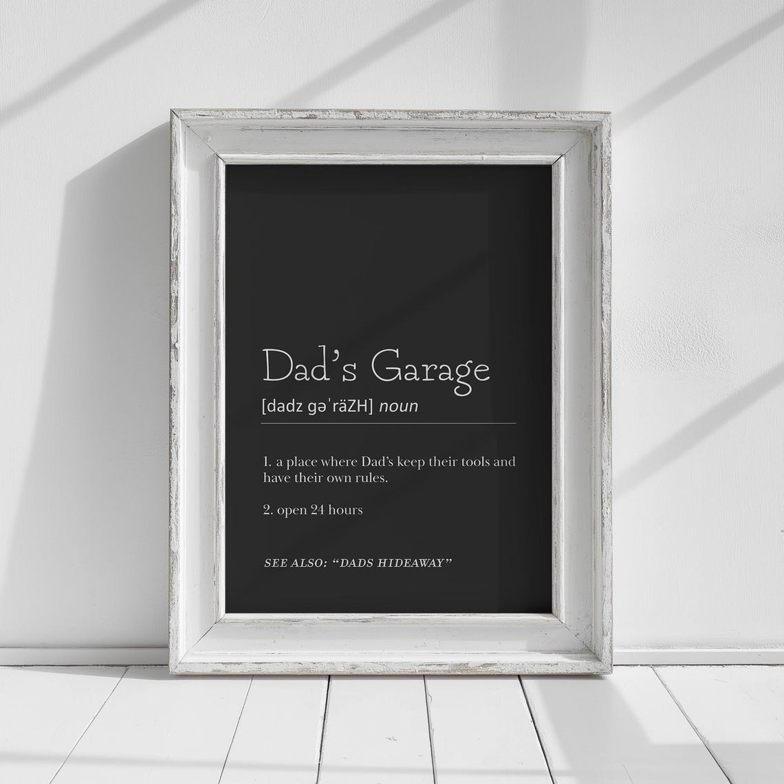Dads Garage Definition Funny Fathers Day Dictionary Decor Poster - Image 2