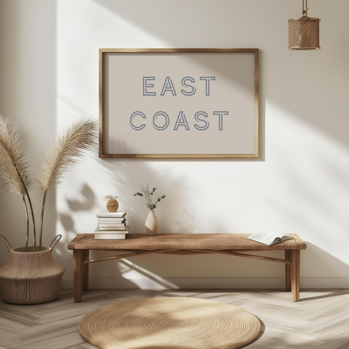 East Coast Gray Outline Minimalist Coastal Typography Decor Poster - Image 2