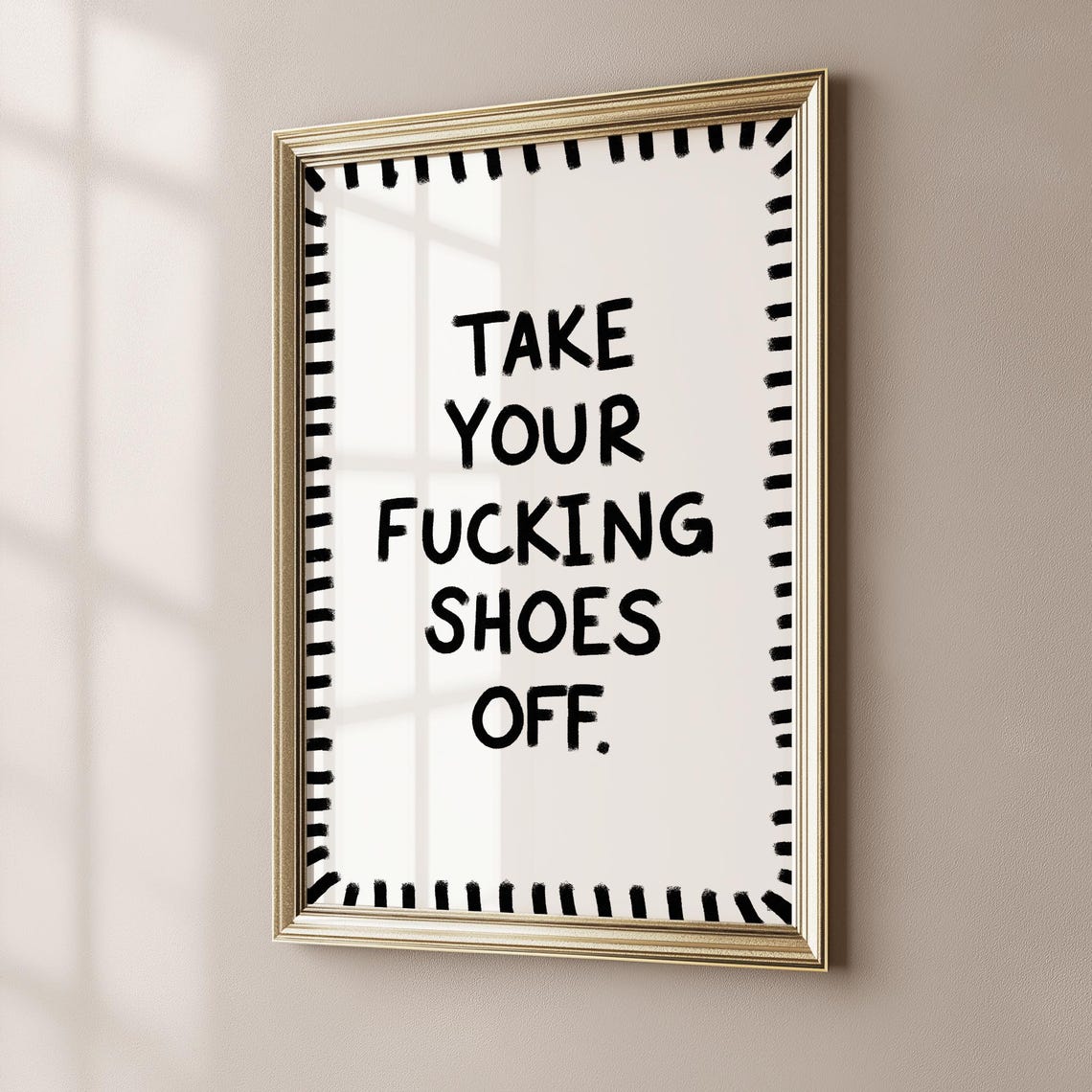 Funny Rude Entryway Sign Take Your Shoes Off House Rules Poster - Image 3