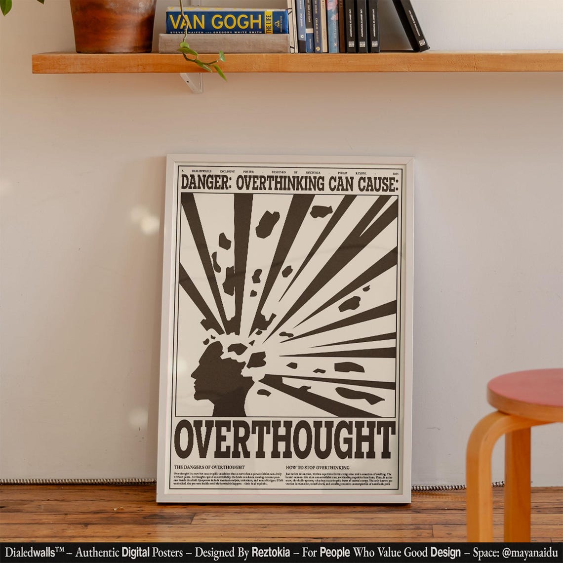 Danger Overthinking Can Cause Overthought Retro Newspaper Poster