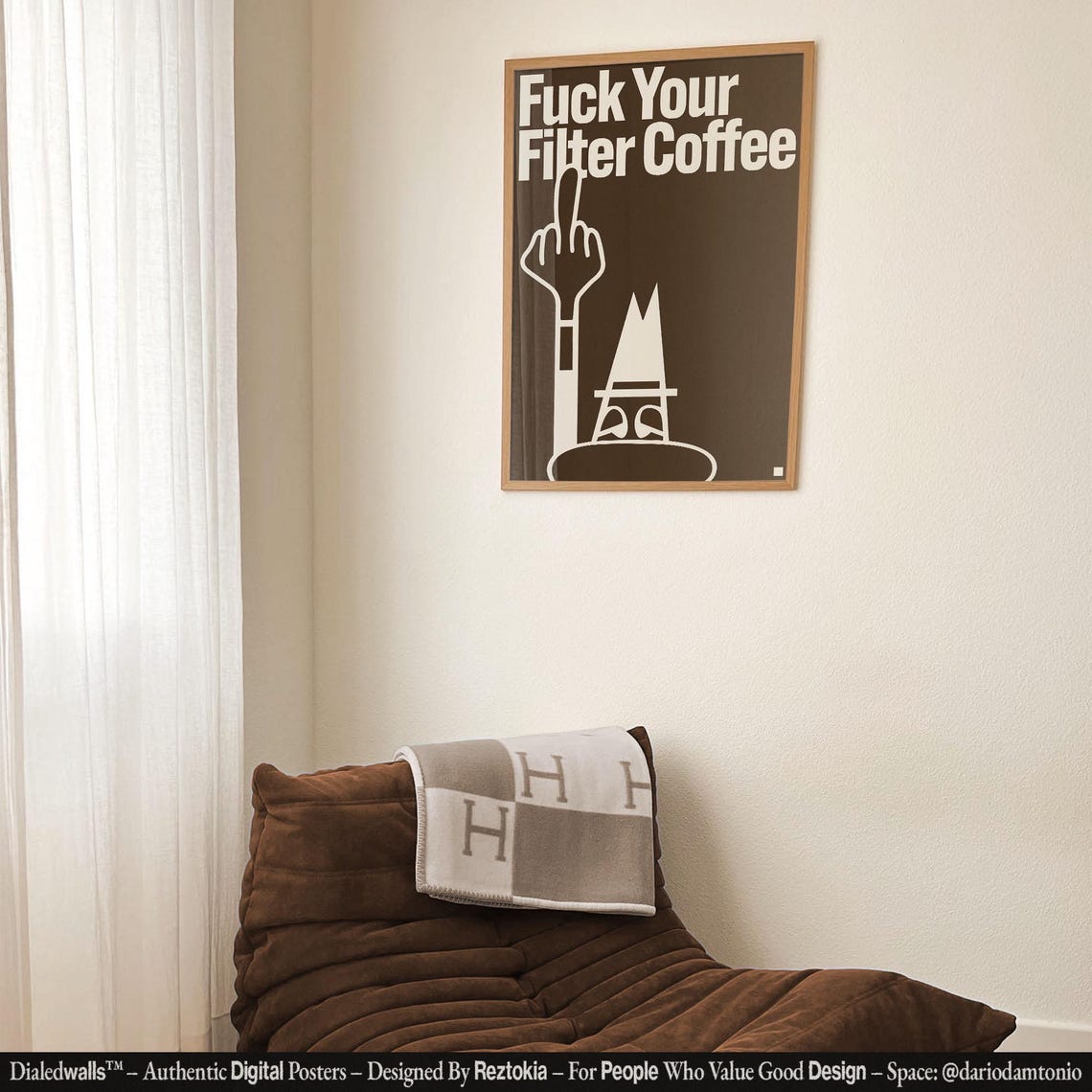 Fuck Your Filter Coffee Moka Pot Bold Brown Retro Coffee Poster - Image 4