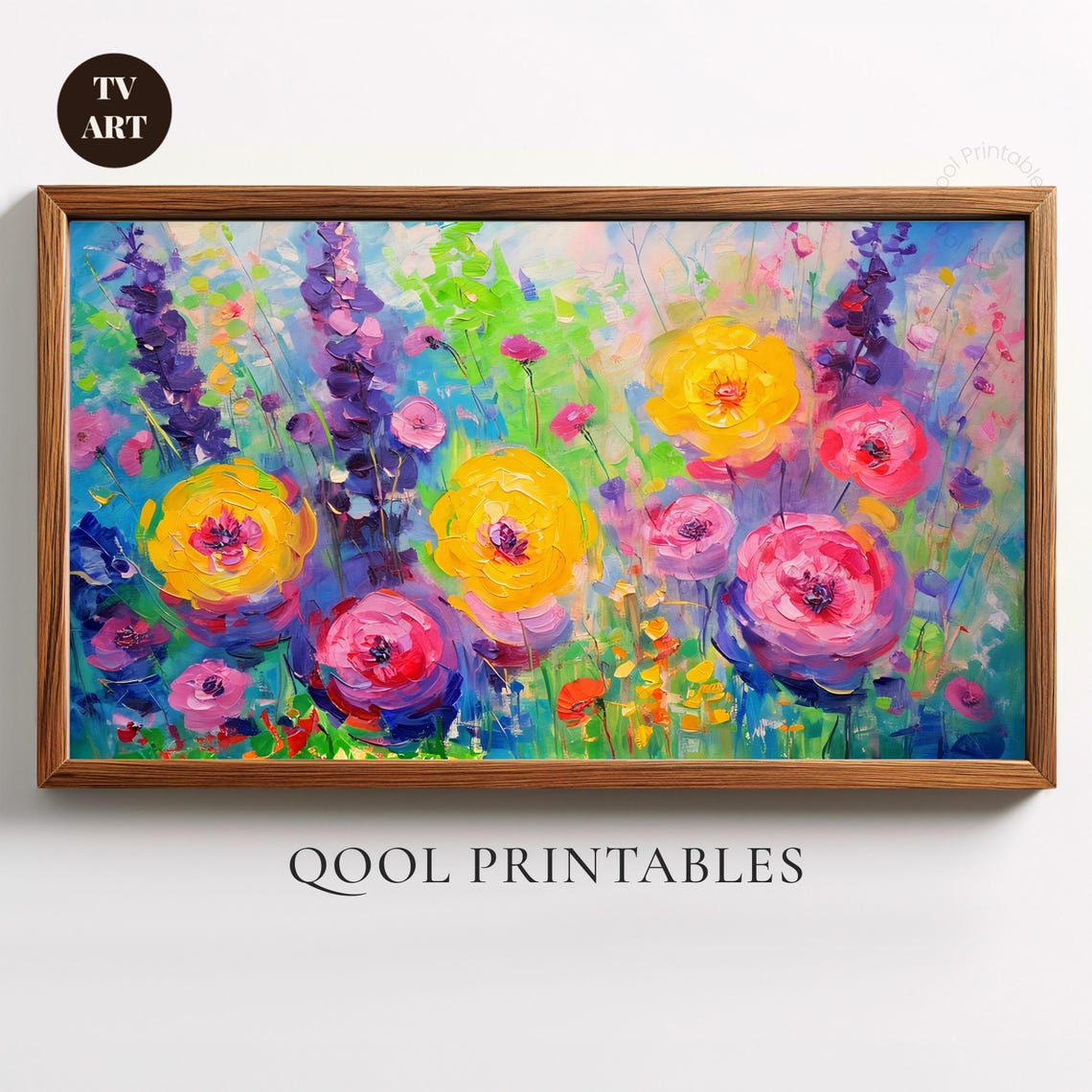 Impressionist Wildflower Garden Vibrant Spring Bloom Art Poster