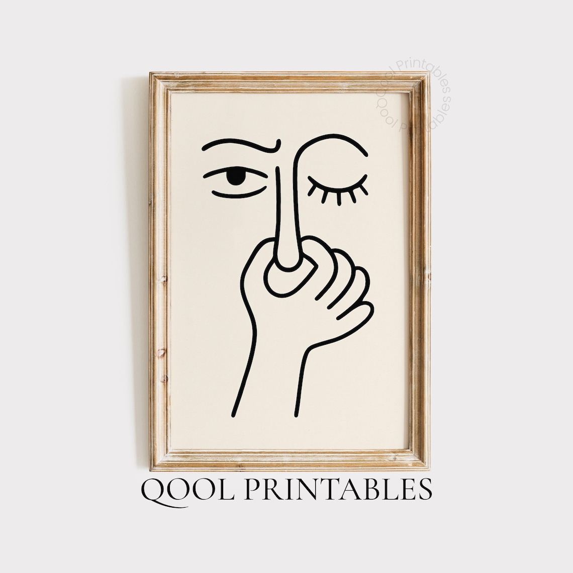 Funny Nose Pinch Face Doodle Quirky Bathroom Humor Art Poster