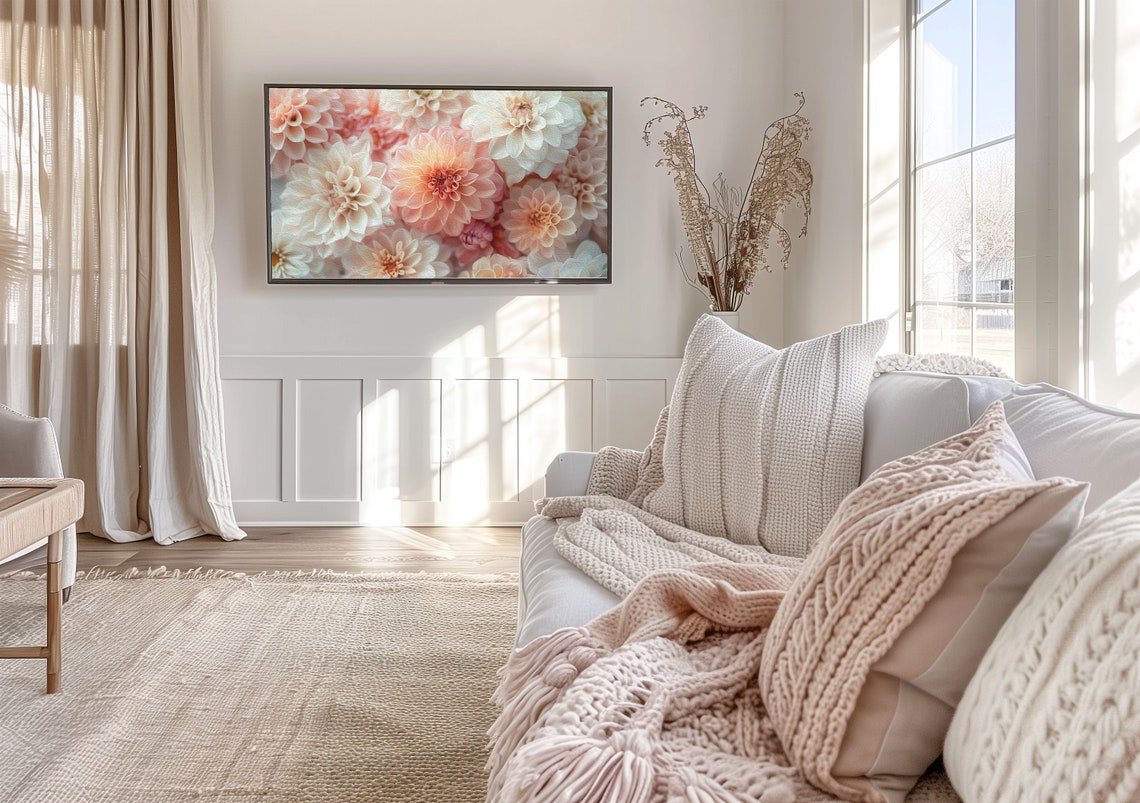 Frame Tv Art Mothers Day Frame Tv Dahlias Dahlia Art Spring Tv Art Mothers Day Tv Art Tv Flowers Tv Spring - Image 3