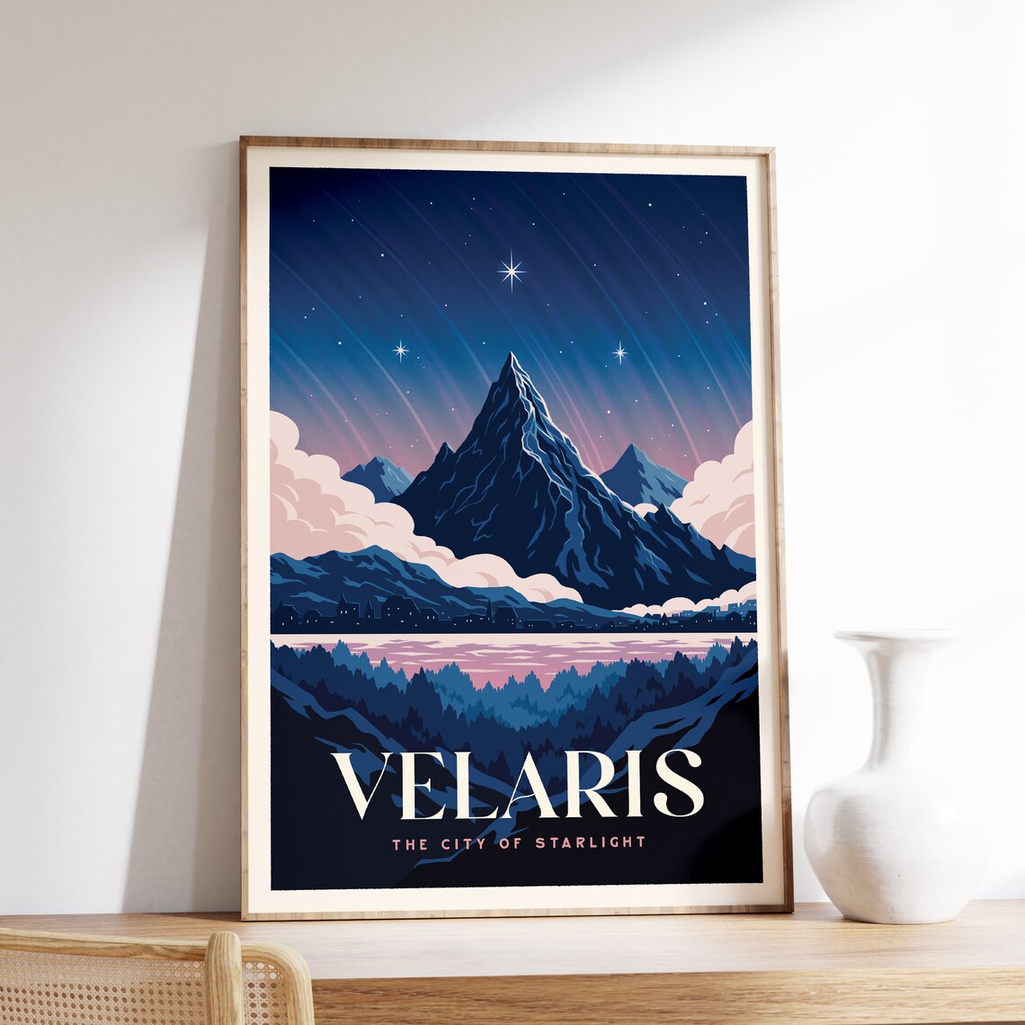 Velaris The City of Starlight Fantasy Travel Style Art Poster - Image 3