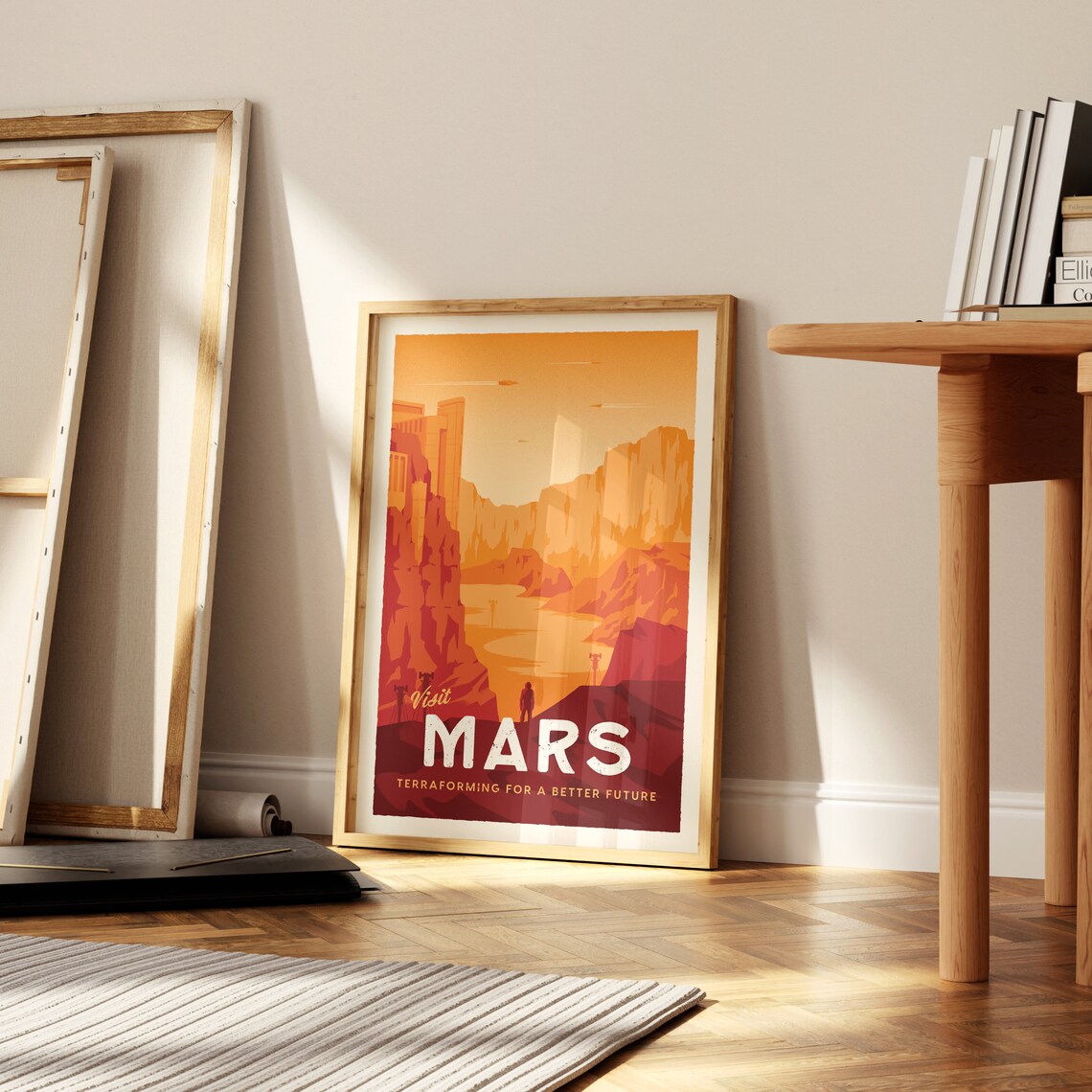 Mars Retro Travel Poster, Sci Fi Space Art Print - Image 3