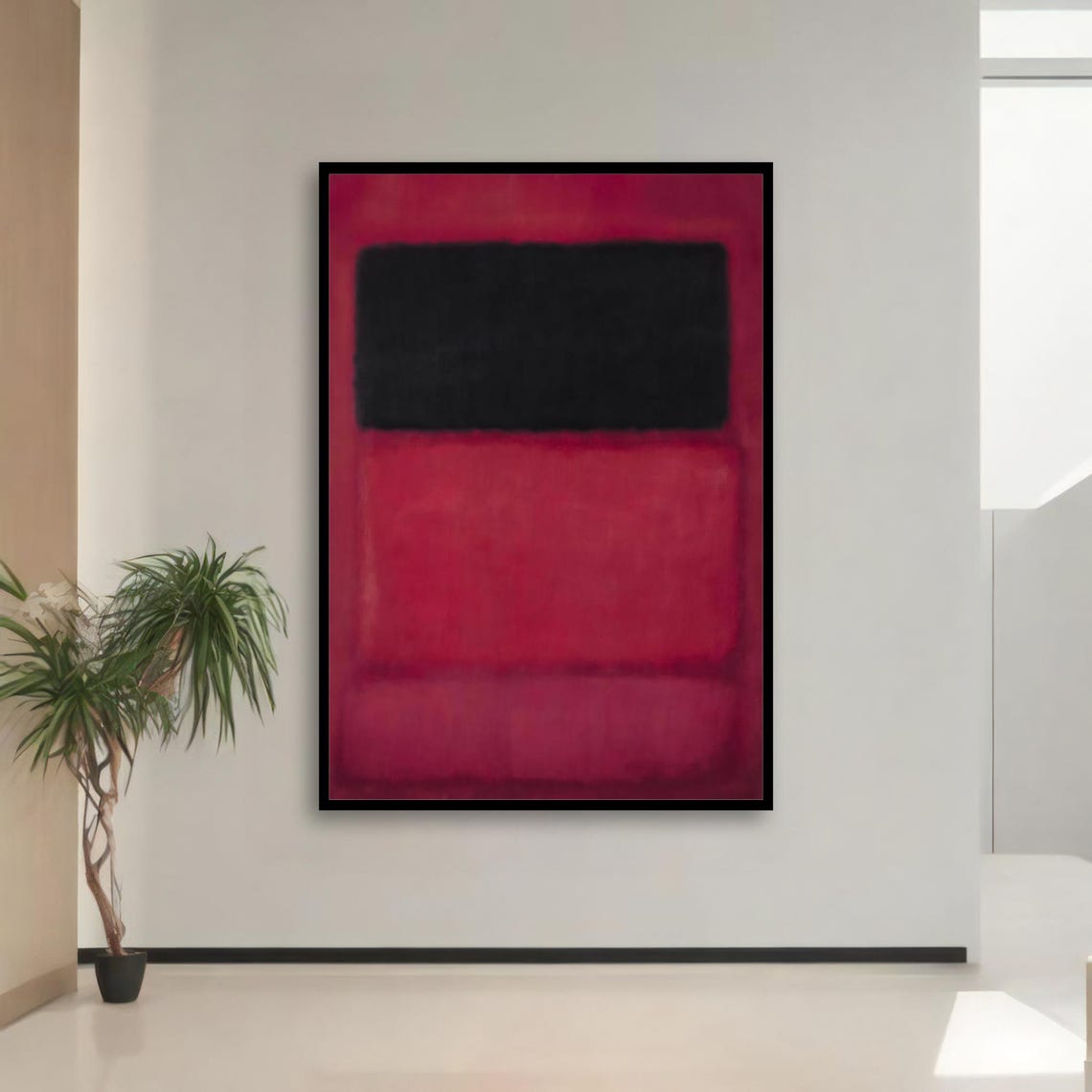 Rothko Style Crimson Red Black Color Field Abstract Art Poster - Image 3