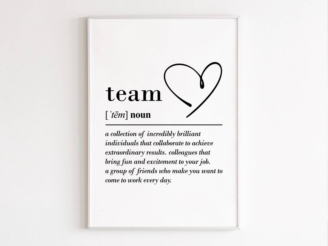 Team Definition Art Print, Bestie Farewell Gift