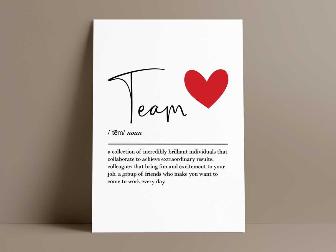 Team Definition Wall Art Print, Bestie Farewell Gift - Image 3