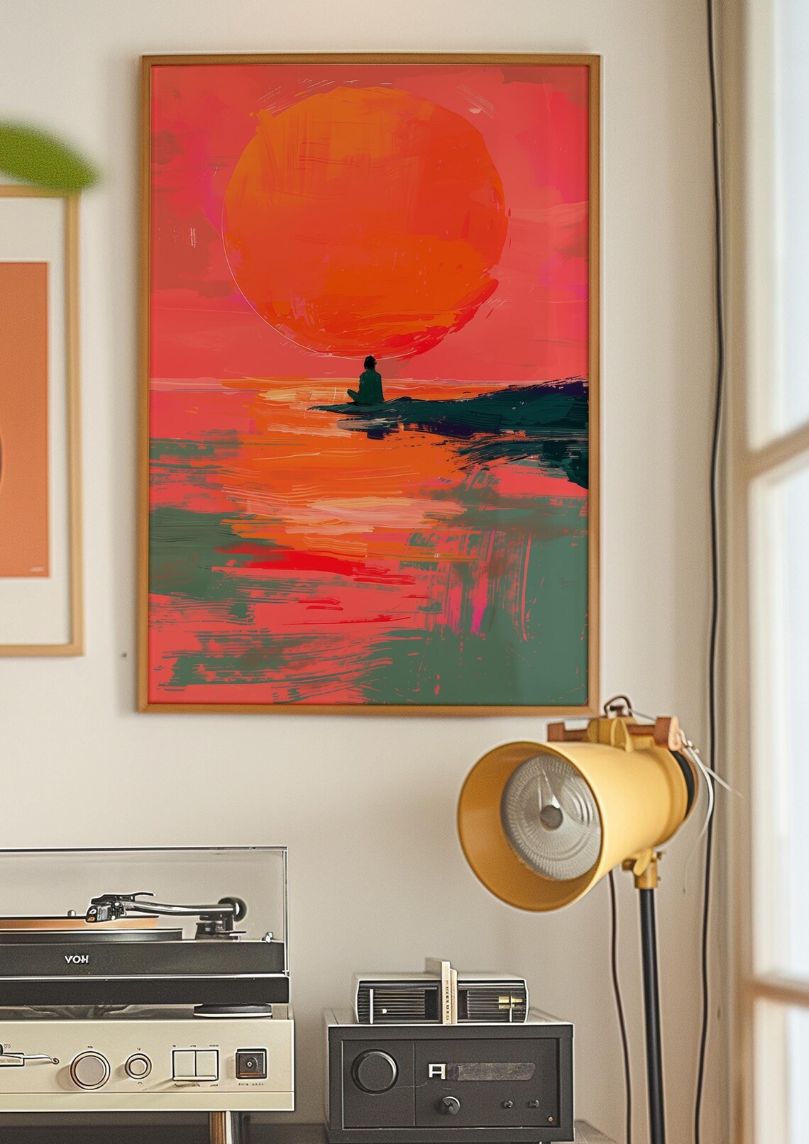 Matisse Sunset Poster, Retro Kitsch Kitchen Art Print