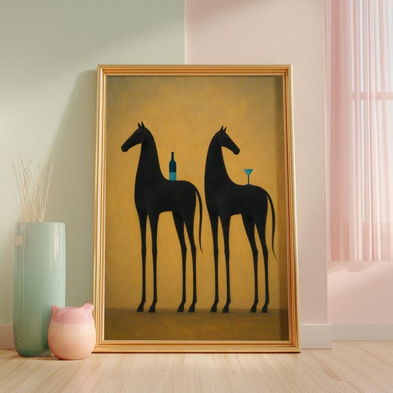 Abstract Horse Minimalist Poster Print