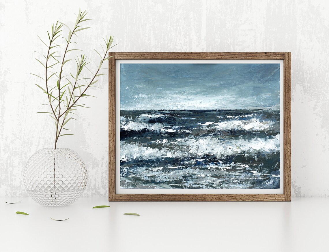 Crashing Waves Seascape, Katie Jobling Art Print