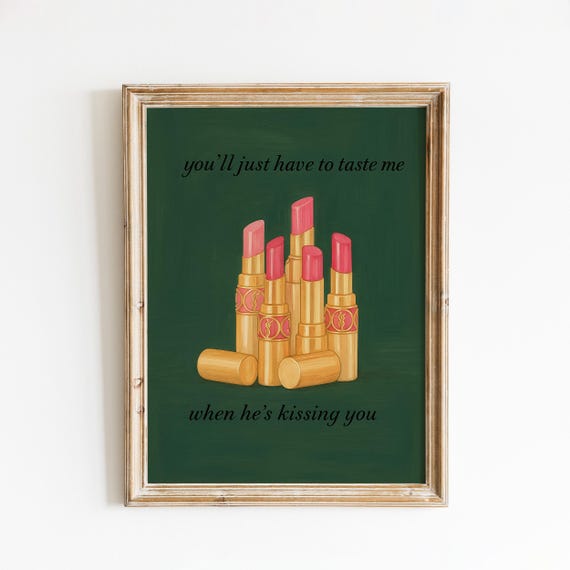 Lipstick Feminist Quote Poster Bold Empowering Wall Art