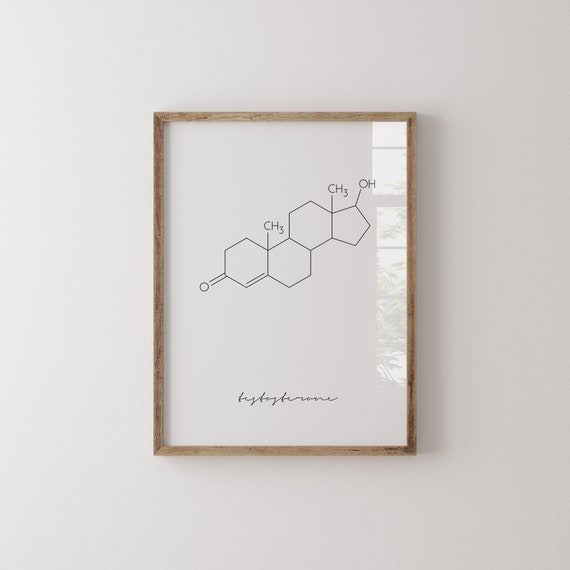 Testosterone Molecule Wall Art Chemical Structure Art Science Poster Molecular Print Geek Gift