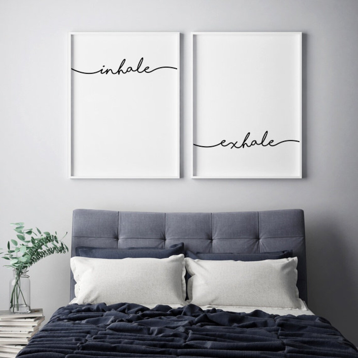 Inhale Exhale Two Piece Yoga Meditation Bedroom Wall Decor Poster - Image 3