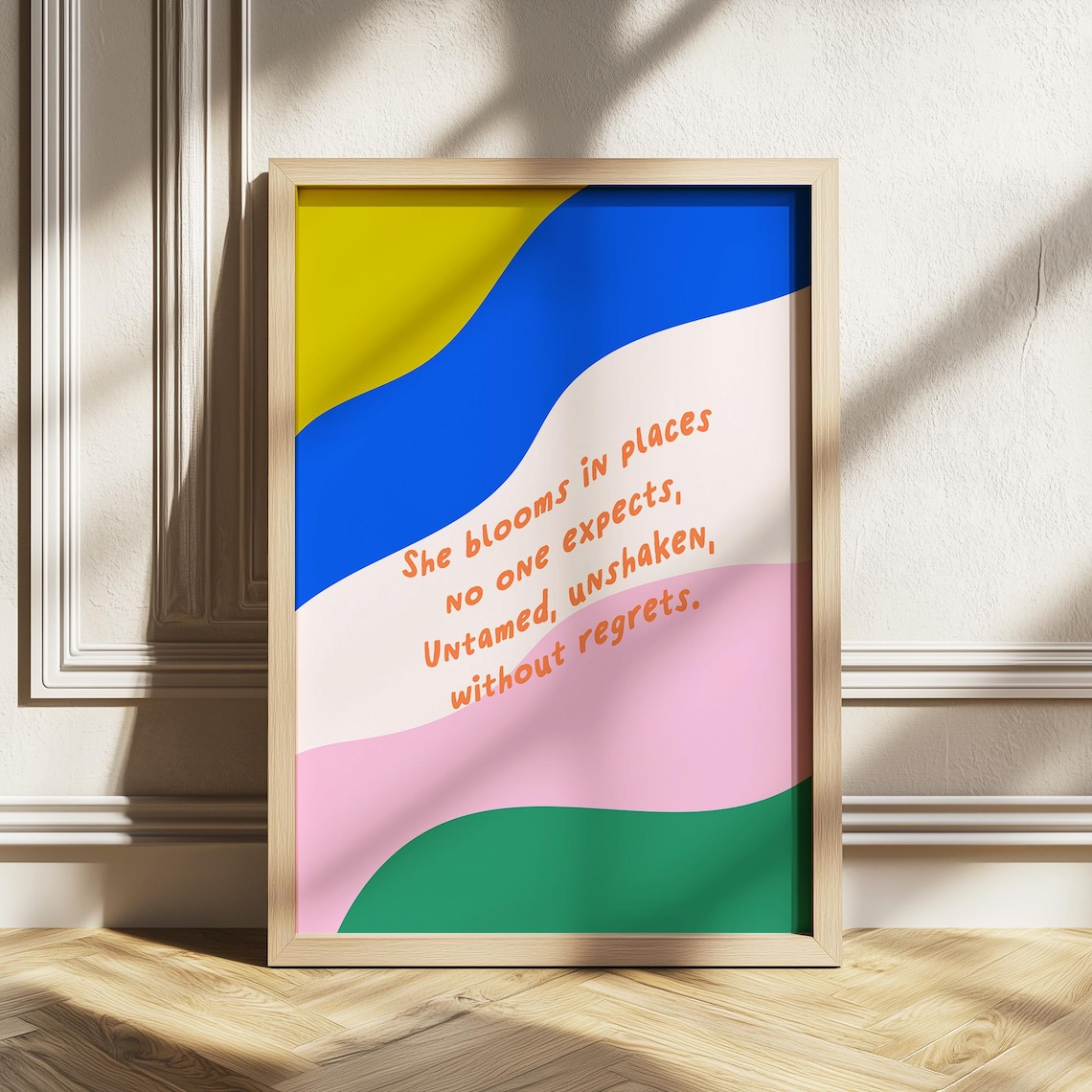 She Blooms in Places No One Expects Inspirational Quote Abstract Poster