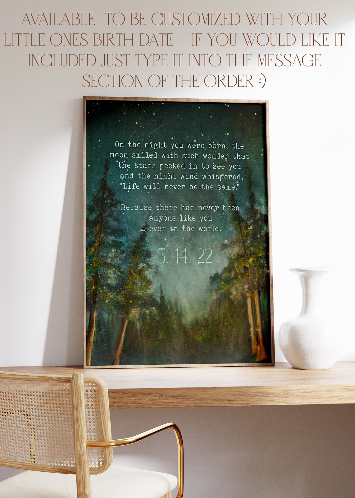 On The Night You Were Born, Custom Birth Date Art Print - Image 2
