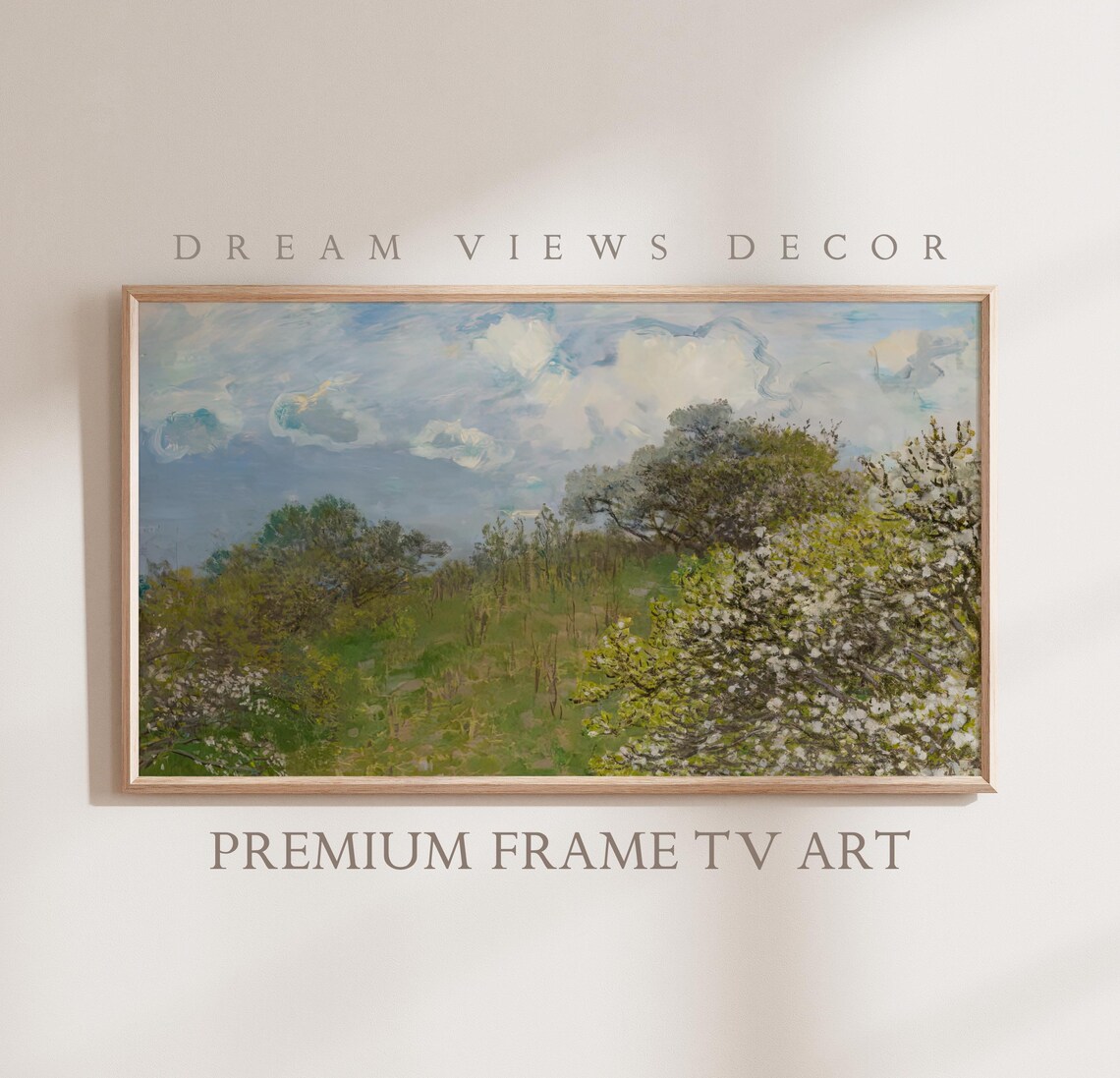 Vintage Spring Landscape Art Print, Cottagecore