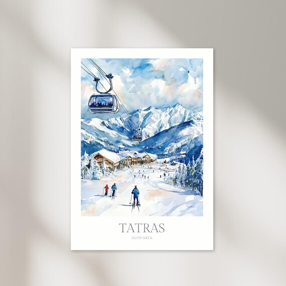 Tatra Mountains Slovakia Watercolor Art Print