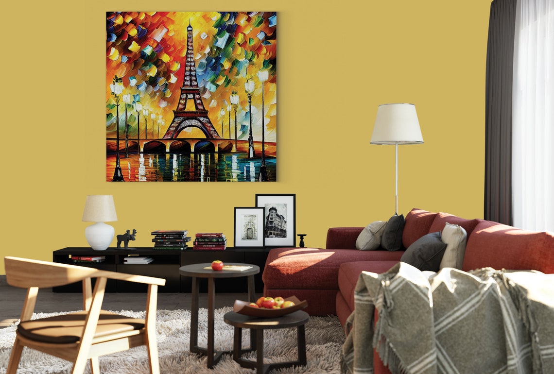 Eiffel Tower Paris Autumn Foliage Romantic Impressionist Day Poster - Image 2