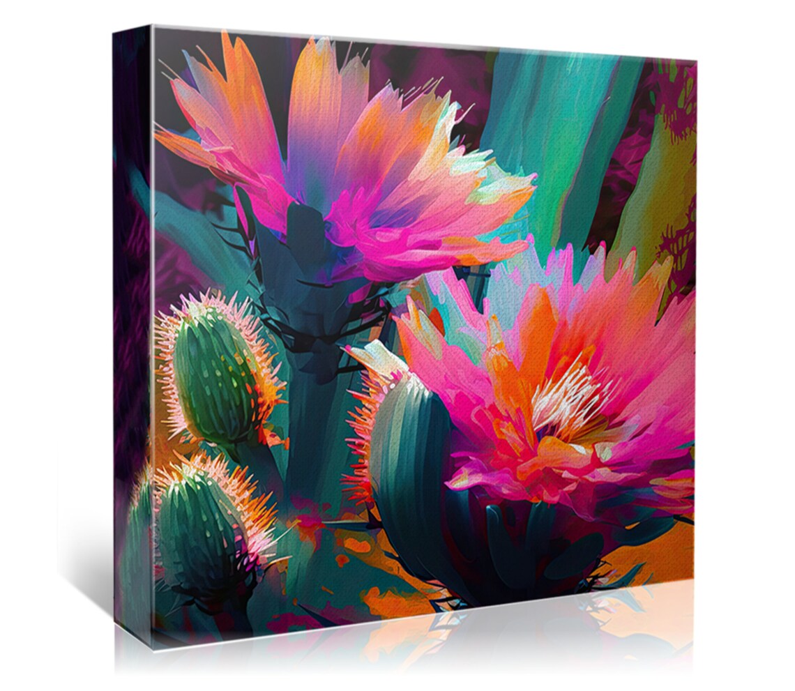 Pink Saguaro Flower Desert Cactus Flower Art Print - Image 4