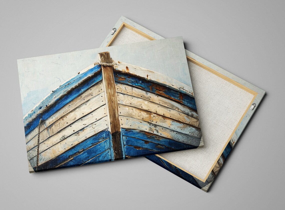 Sailing Dreams Vintage Blue Boat Wall Art Print - Image 4