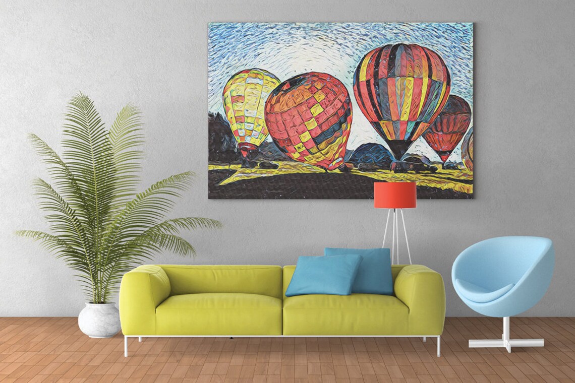 Hot Air Balloons Southwest Impressionist Art Print - Image 5