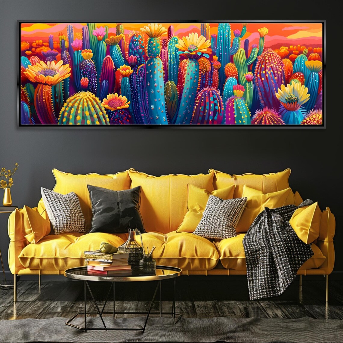 Desert Saguaro Bloom Panoramic Wall Art Print - Image 4