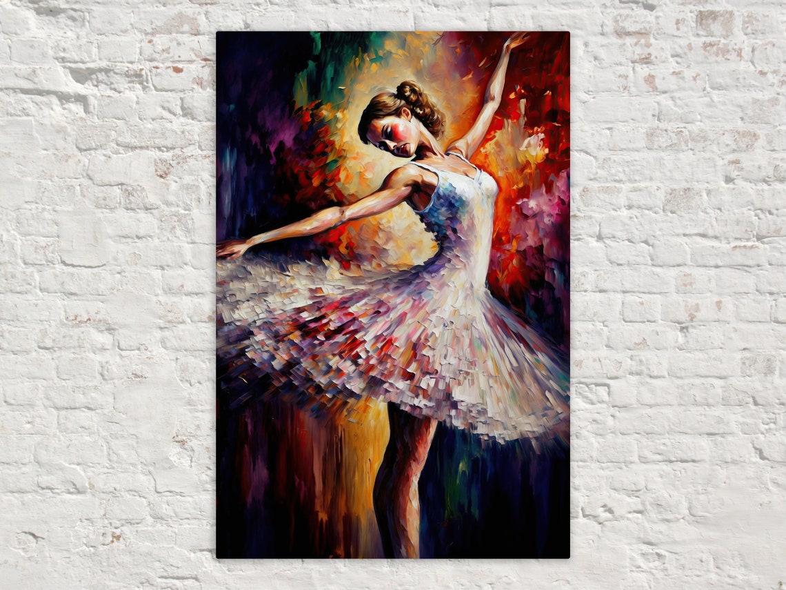 Colorful Ballerina Dancing Spinning Tutu Ballet Dancer Painting Poster