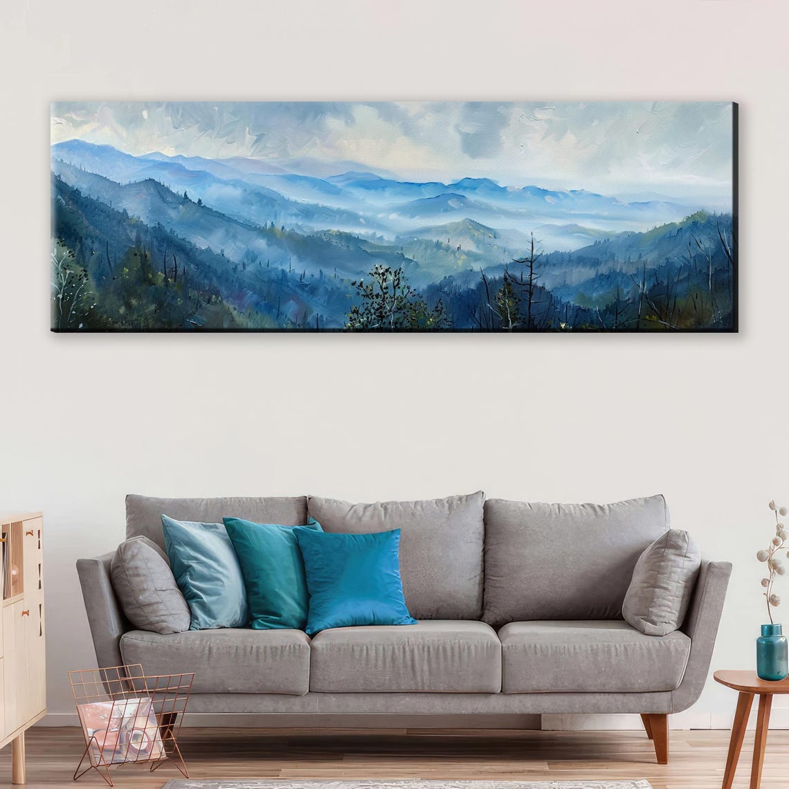 Great Smoky Mountains Misty Blue Ridges Panoramic Landscape Art Poster - Image 5