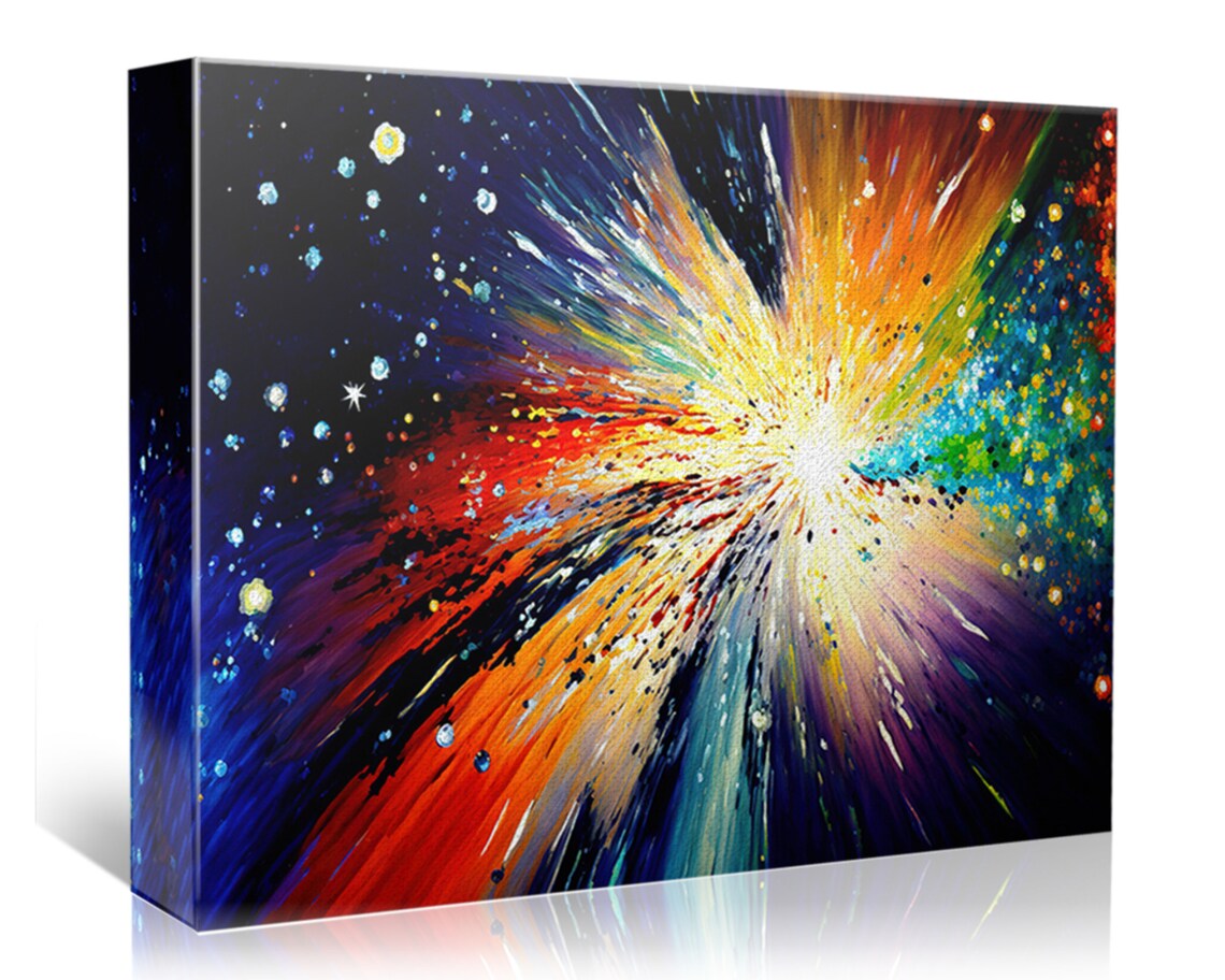 Colorful Cosmic Big Bang Abstract Galaxy Explosion Starburst Art Poster - Image 4