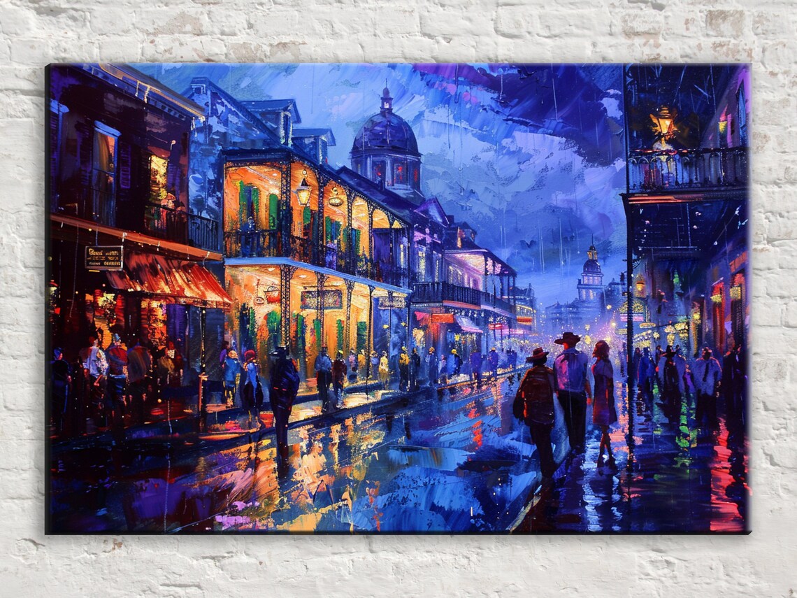 French Quarter Hues New Orleans Purple Rain Art Print