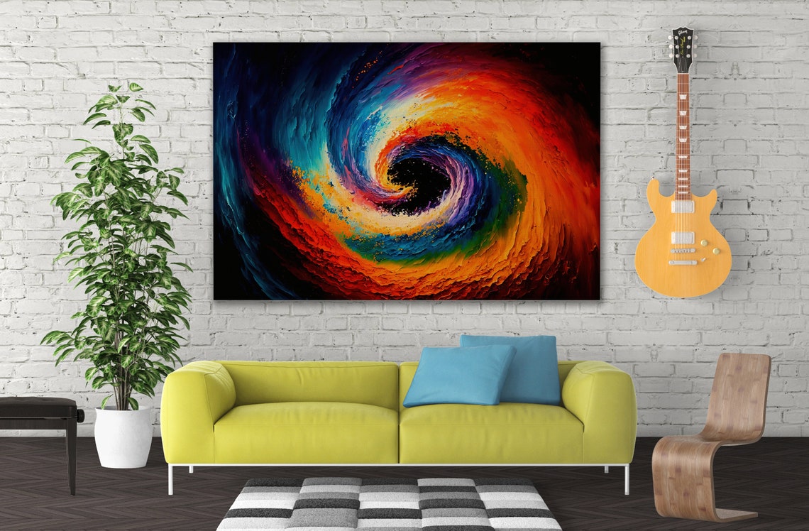 Colorful Black Hole Galaxy Spiral Cosmic Swirl Outer Space Art Poster - Image 3